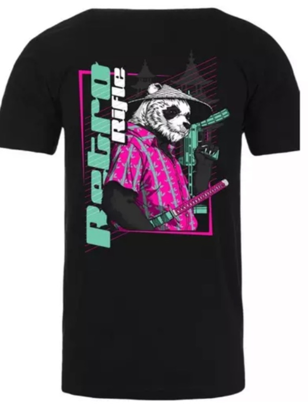 Retro Rifle Panda Tactical T-Shirt
